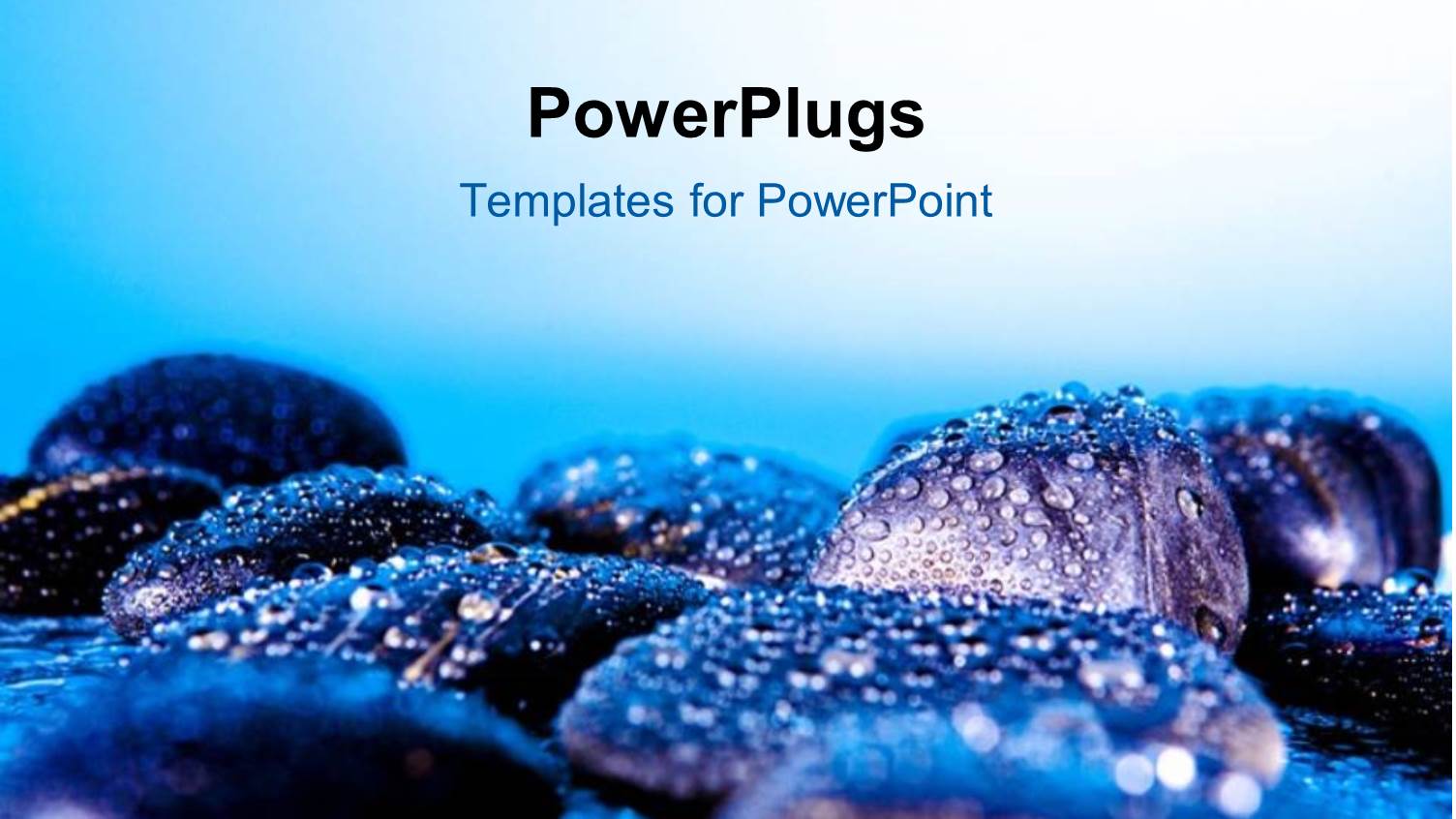 a Number of Zen Stones with Bluish Background