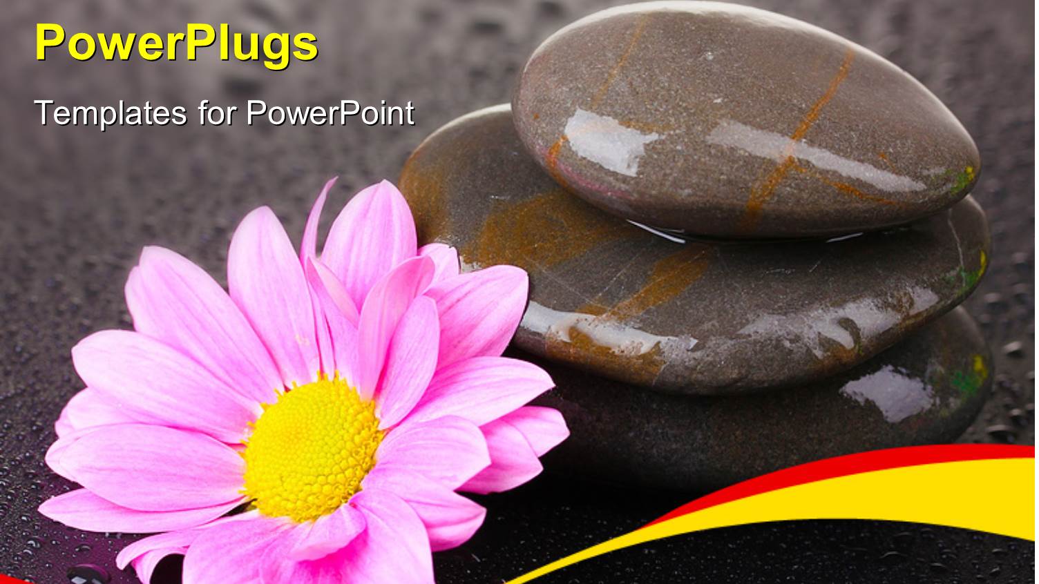 a Number of Zen Stones with a Flower