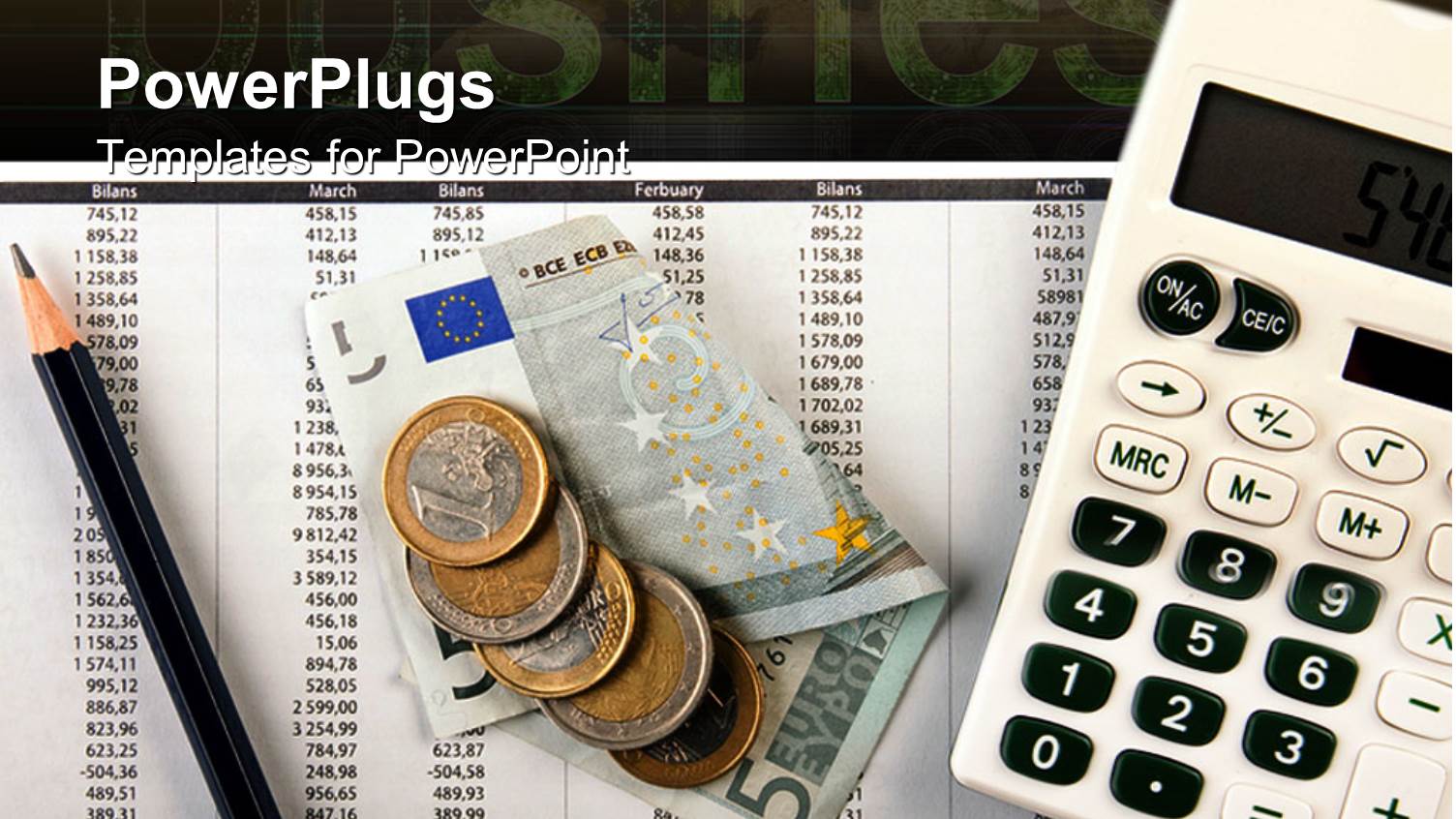 Numbers on Sheet Including Months Calculator Money and Pencil