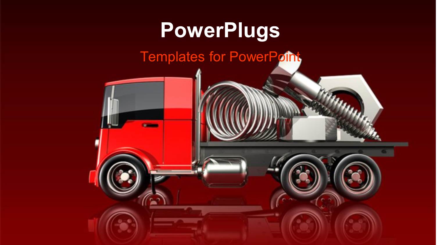 Nuts Bolts and Springs Sitting on a Red Flatbed Truck with Gradient