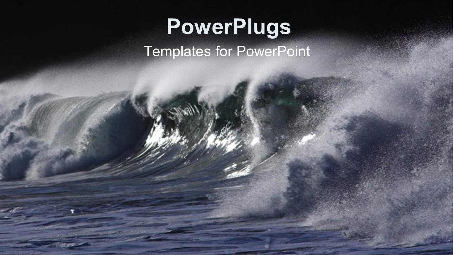 Ocean Water with big Waves Spreading Water Sprays with Black Background