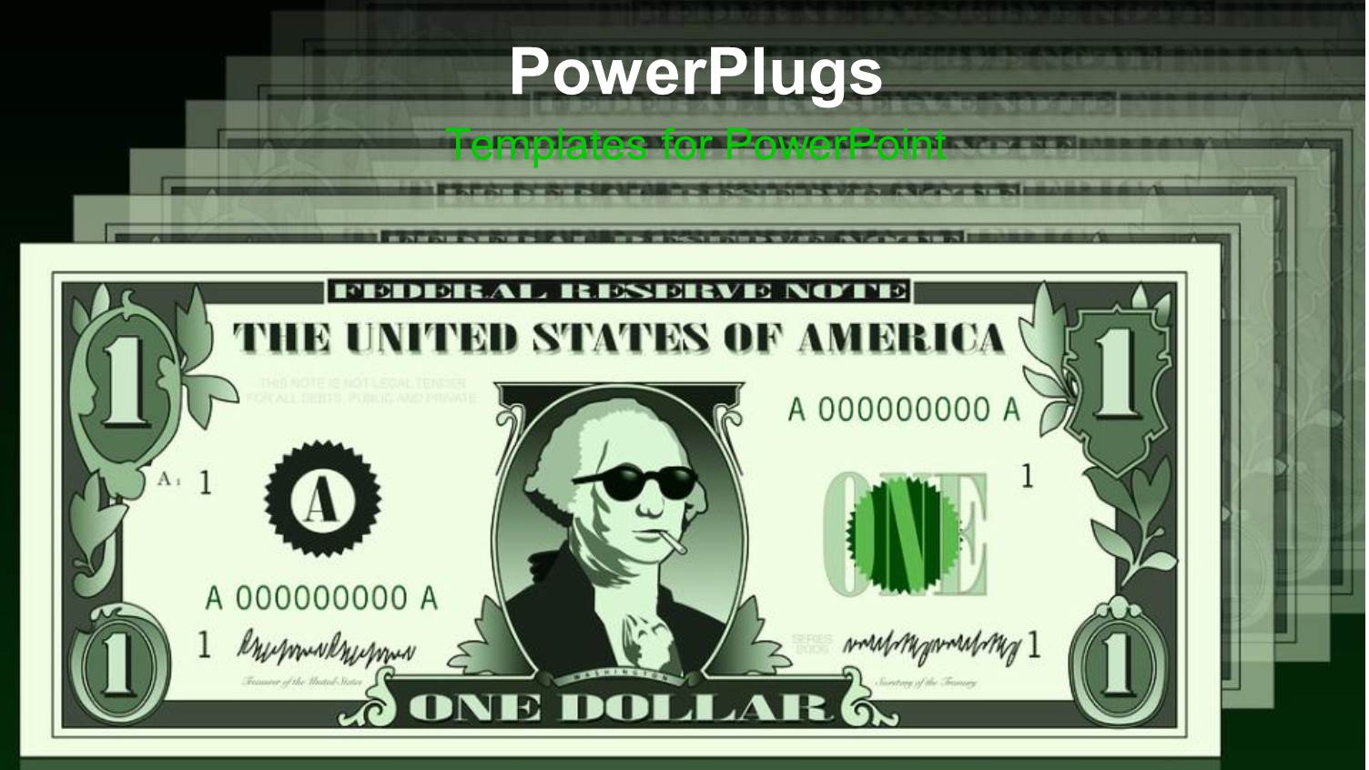 One Dollar Bills with Reflection in Background