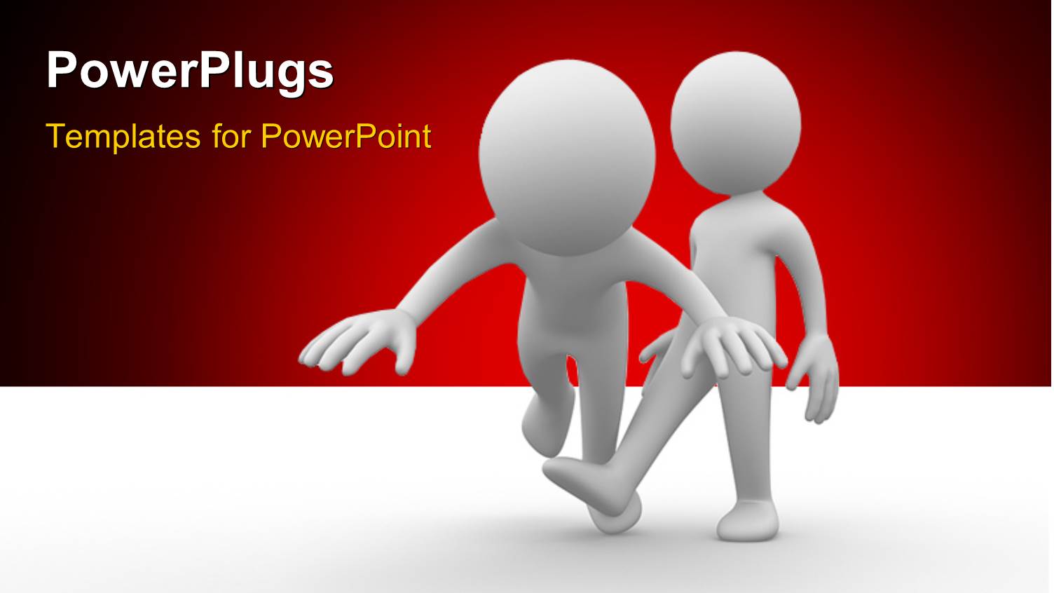 One White Figure Intentionally Tripping Second