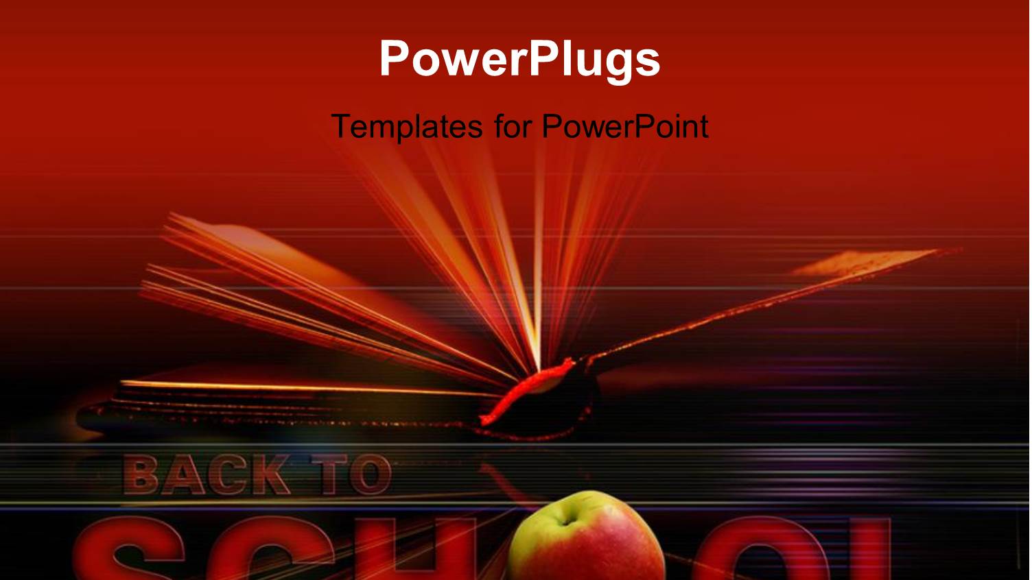 Open Book in Red Background with Text Back to School