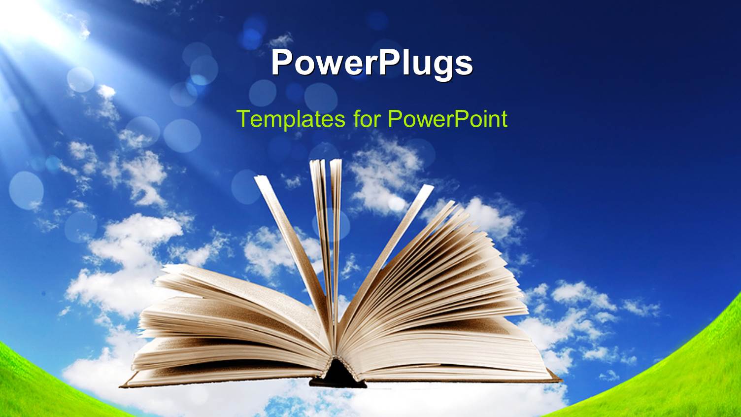 an Open Book Showing the Pages with a Sky Background