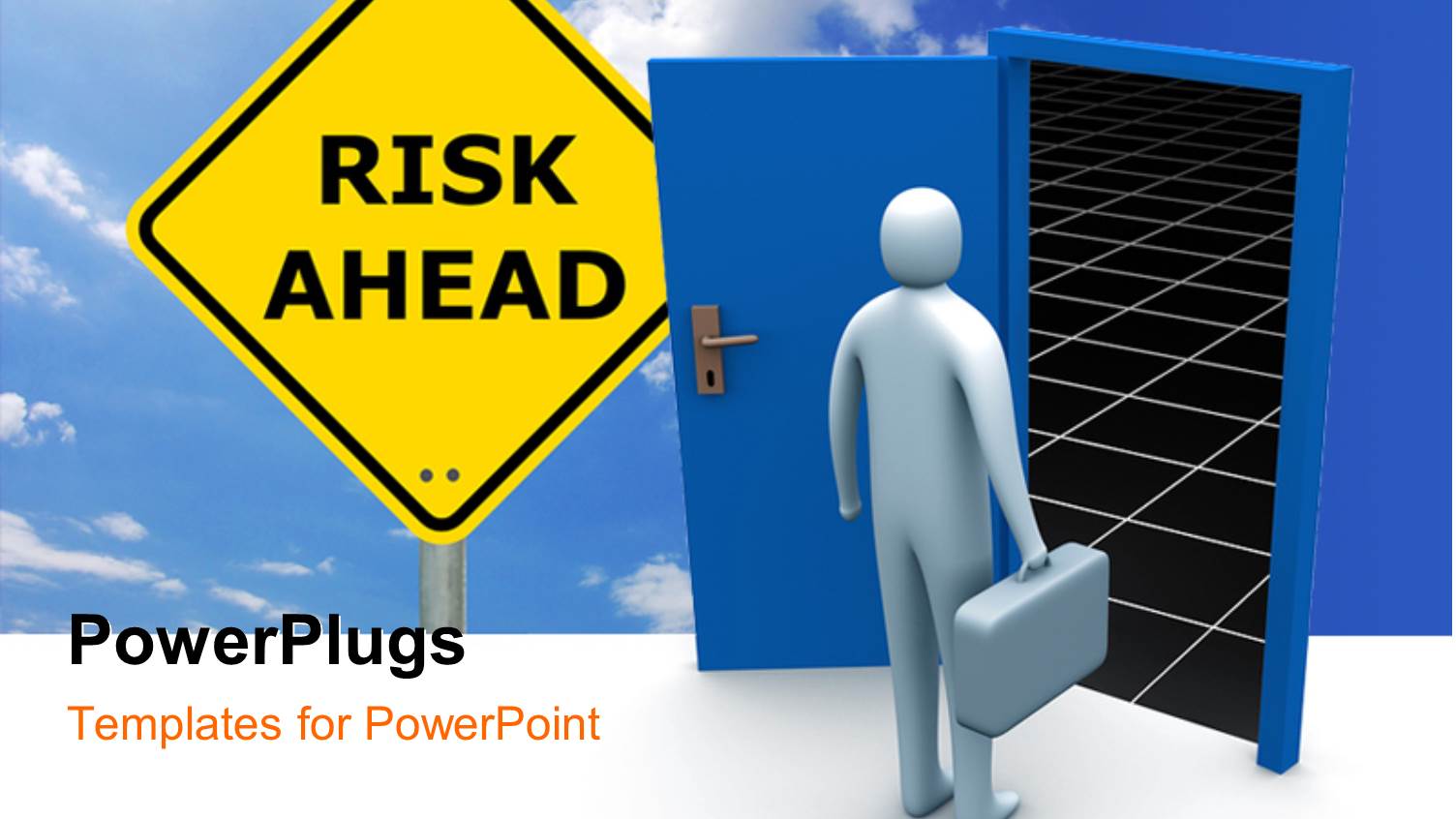 an Open Door with Clouds in the Background