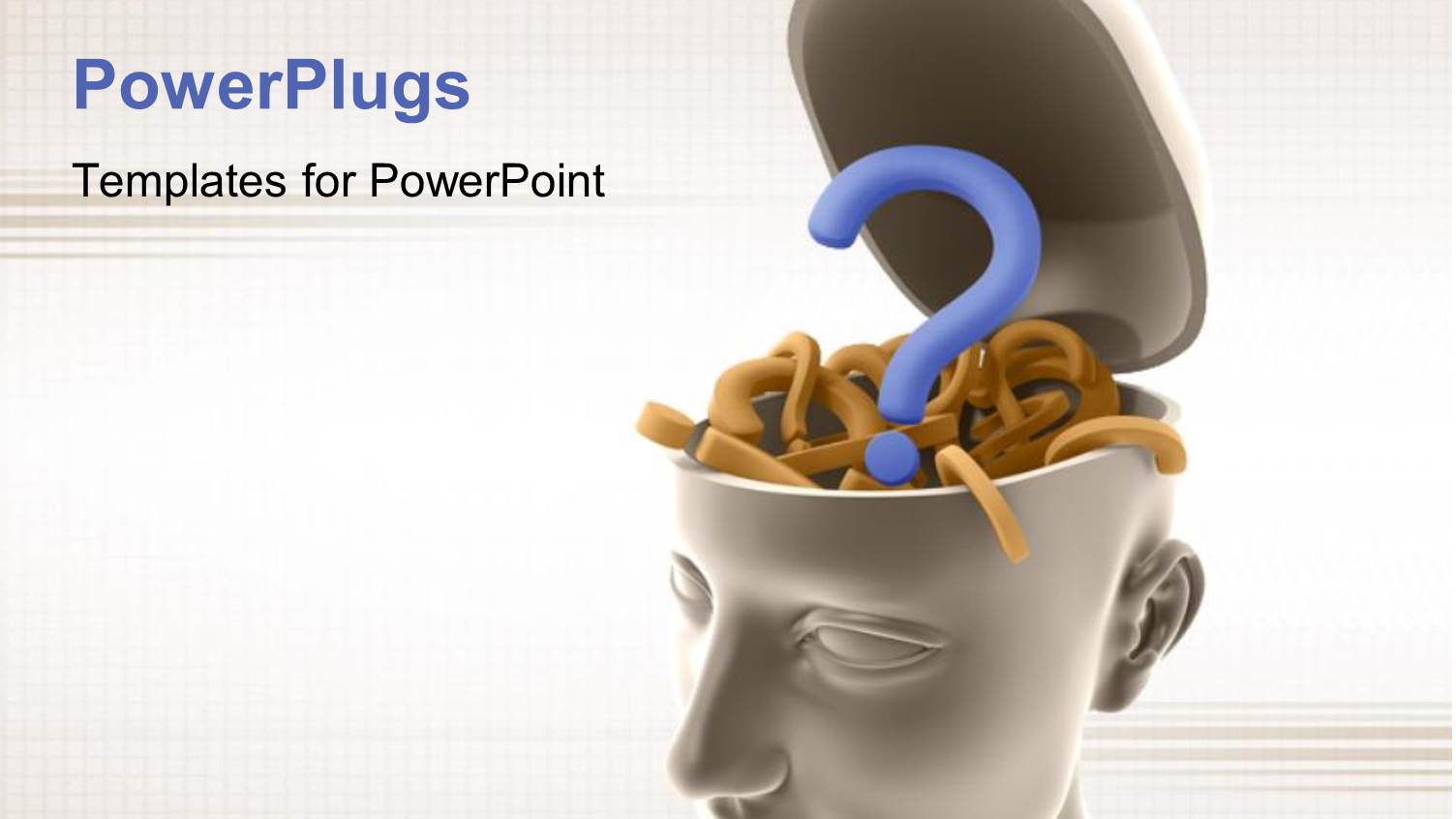 Open Human Head Filled with 3D Question Mark Symbols Depicting Confusion