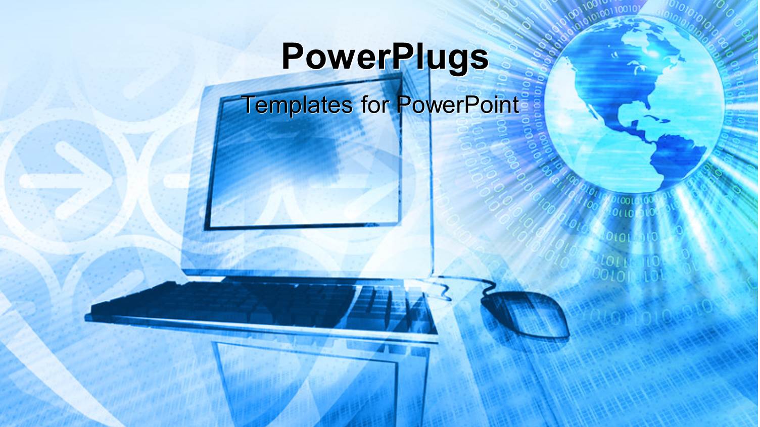 an Open Laptop and a Mouse with an Earth Globe