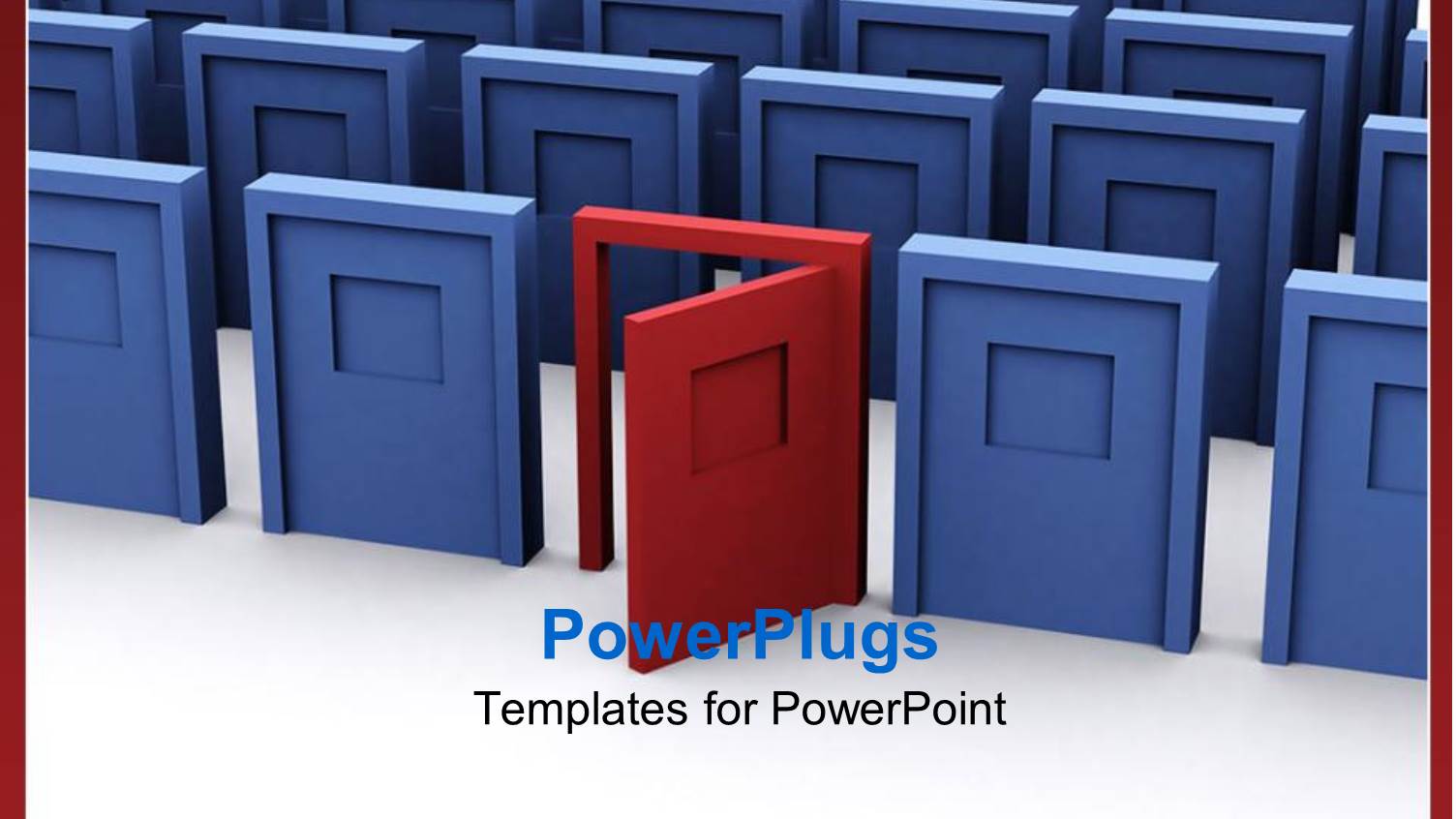 Open Red Door among Closed Blue Doors