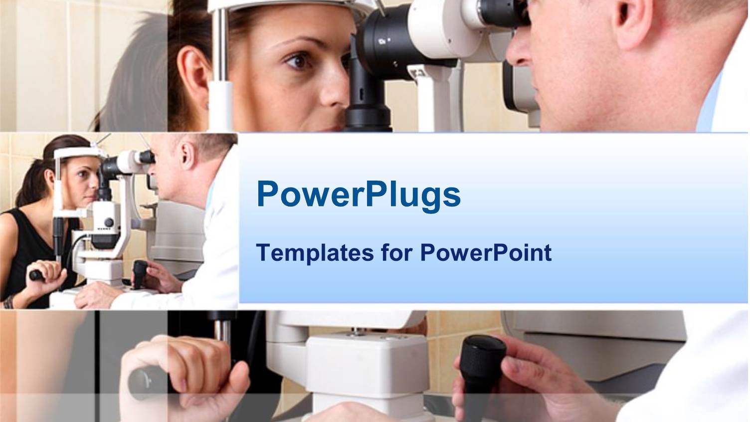 Ophthalmology Theme with Doctor Checking on Woman's Eyes