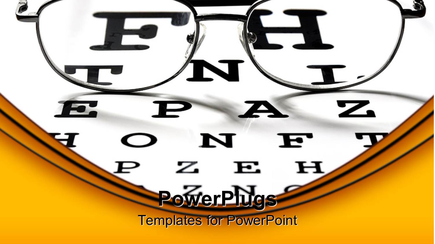 Ophthalmology Theme, Optical View, Eyeglasses on Vision Test Chart