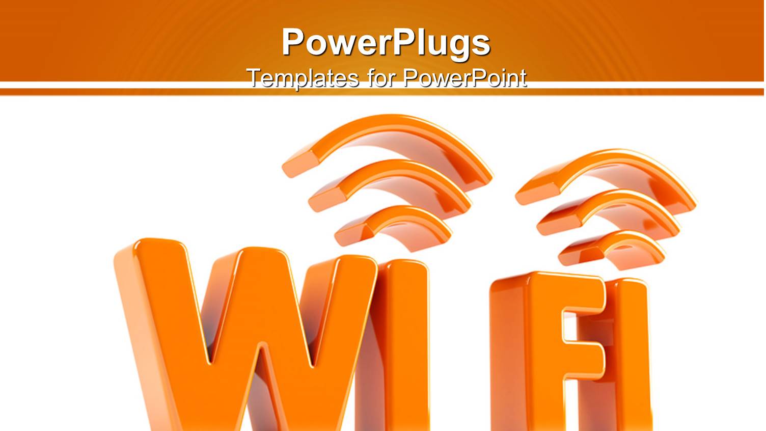 Orange 3D WI-FI Icon in Clear White Background