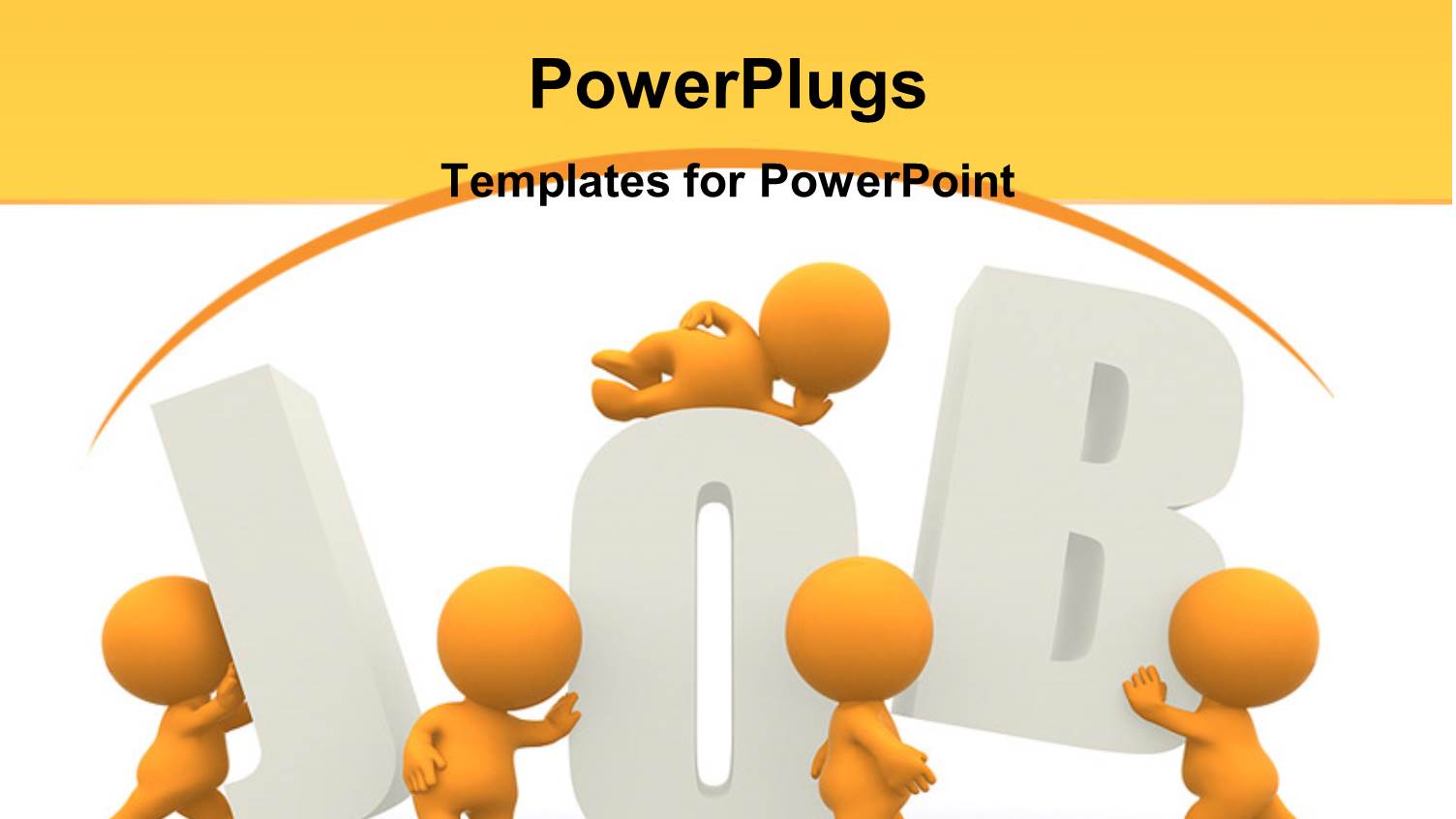 Orange Figures Assembling White Three Dimensional Letters JOB