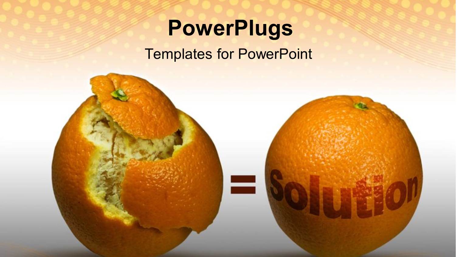 Orange Half Peeled with a Whole Orange and a Solution Text