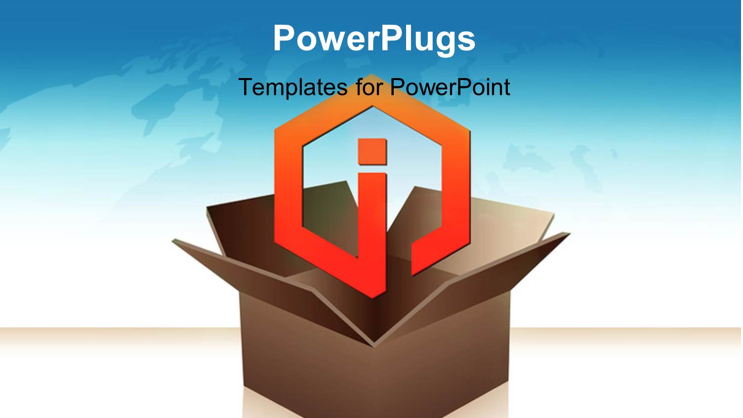 Orange Information Icon Coming Out of Box with World Map in Background