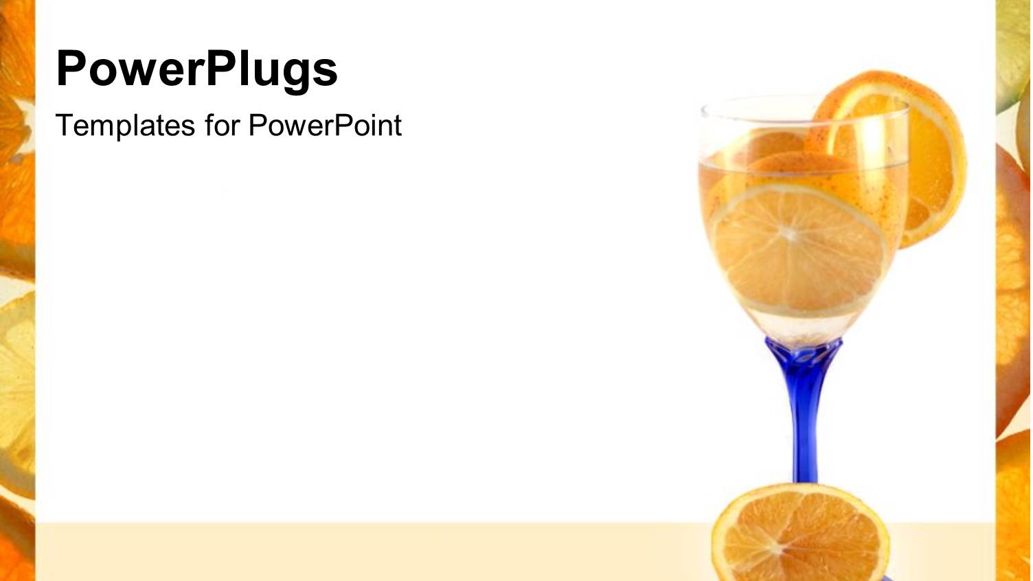 Orange Slices in Wine Glass with Blue Stem