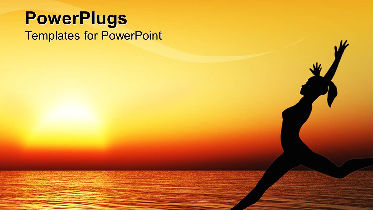 Orange Sunset Behind Woman Dancing on Beach