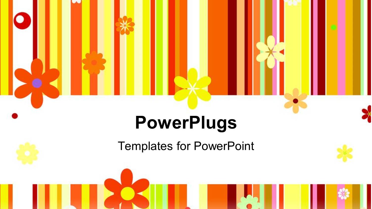 Orange and Yellow Flowers on Stripes