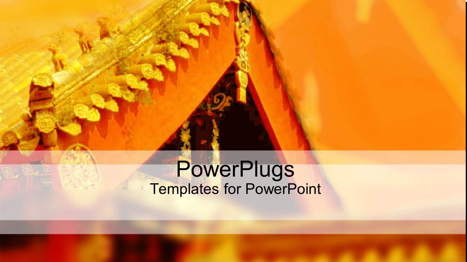 Oriental Architecture Depicting Oriental Styled Roof Corner with Golden Roof