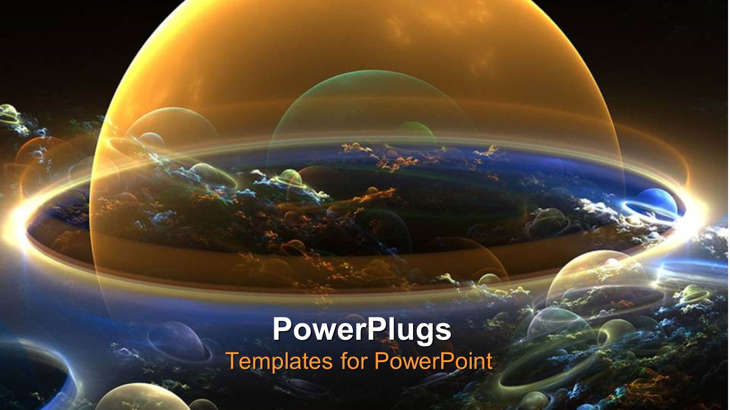 Outerspace Planet Bubbles with Clouds, Astronomy