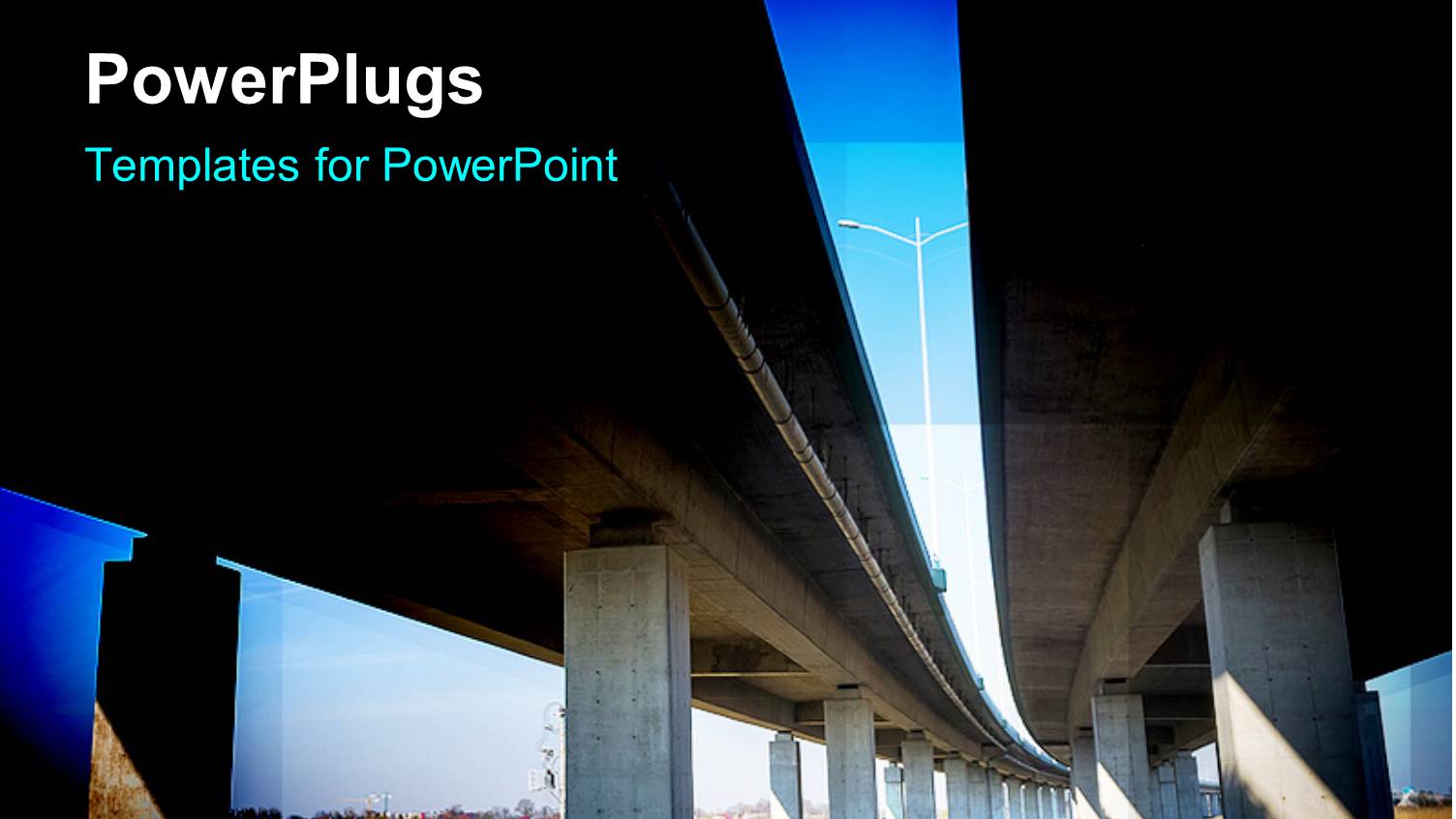 an Overhead Bridge on the Road with in the Background