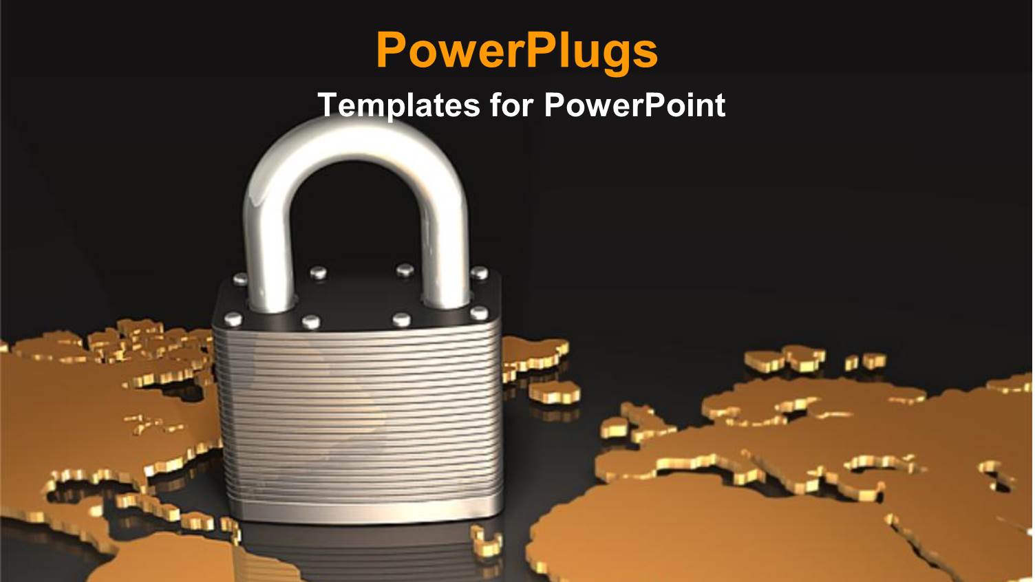 Padlock on World Map Depicting World Security