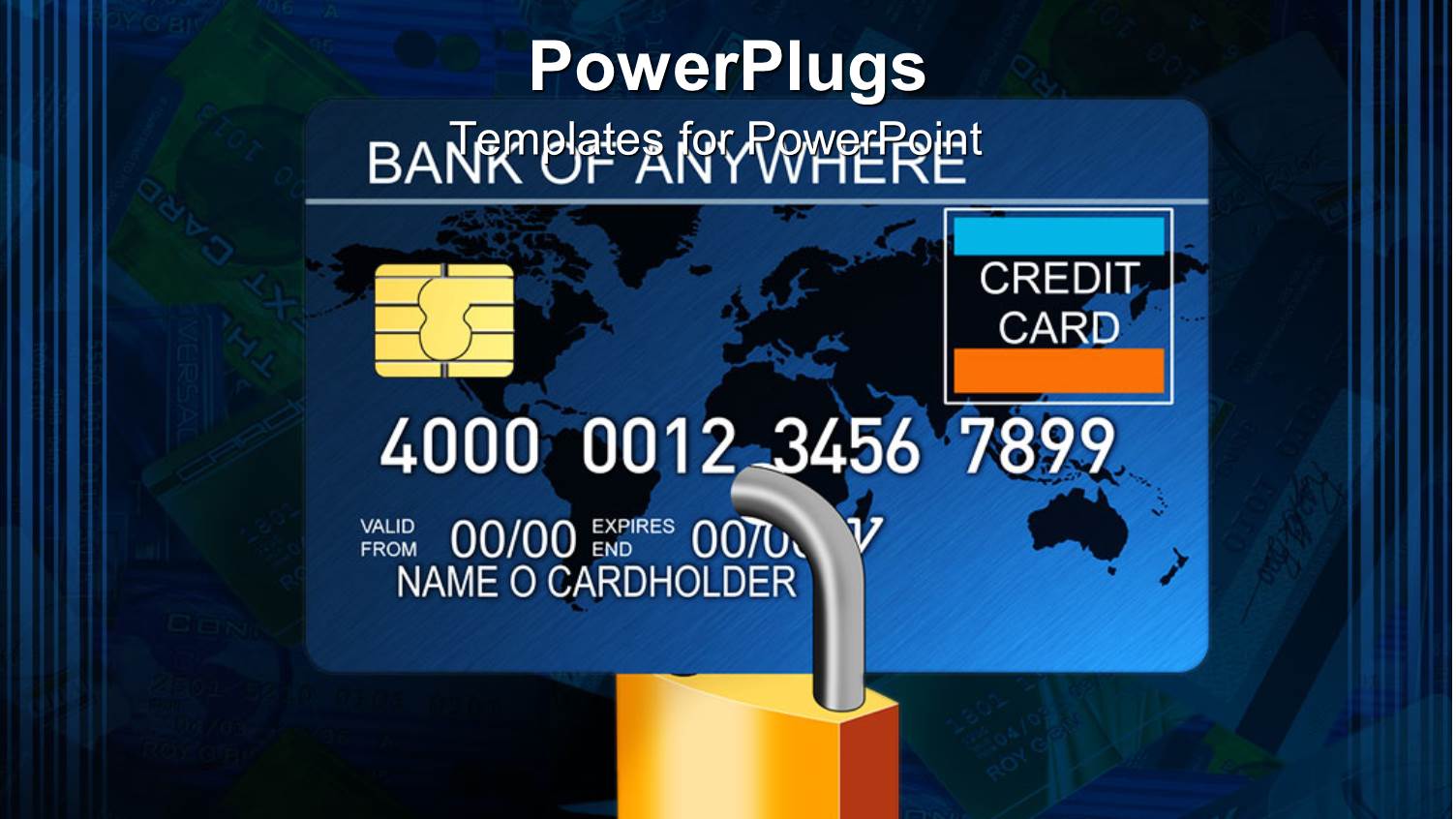 Padlocked Credit Card with Computer Chip