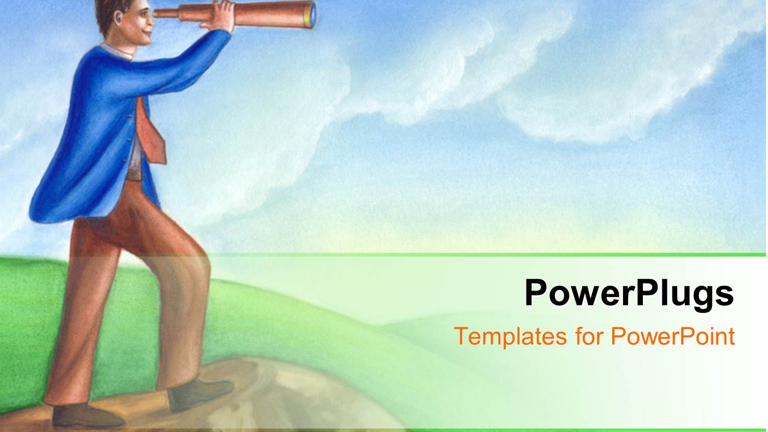 a Painting of a Man Looking Through a Telescope