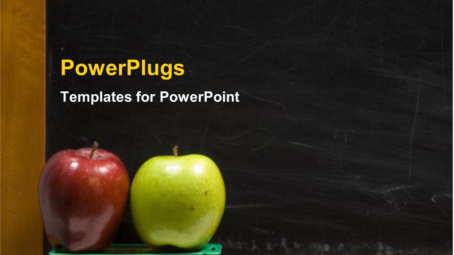 a Pair of Apples with Blacboard in the Background