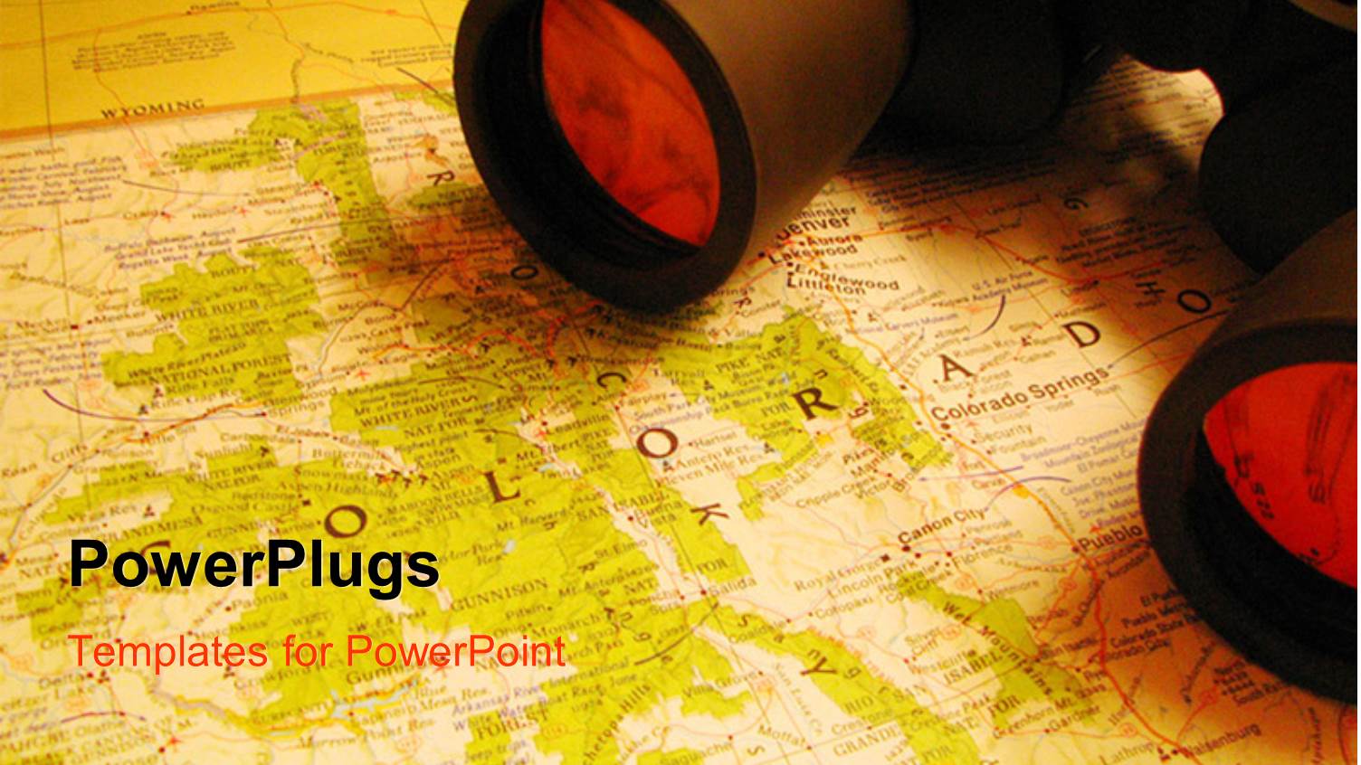 a Pair of Binoculars with a Map Underneath them