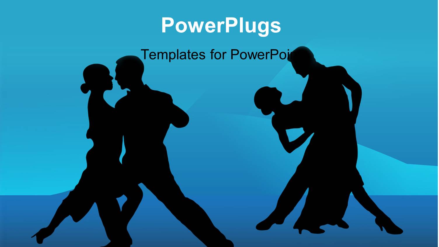 a Pair of Dancers Silhouette on a Blue Background