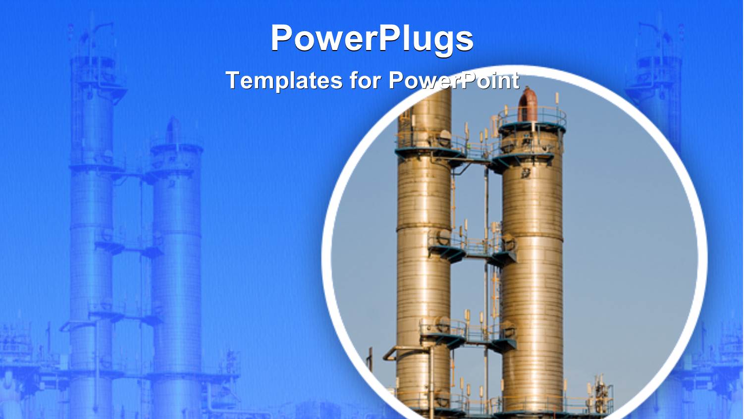 Pair of Distillation Columns with Blue Sky Background