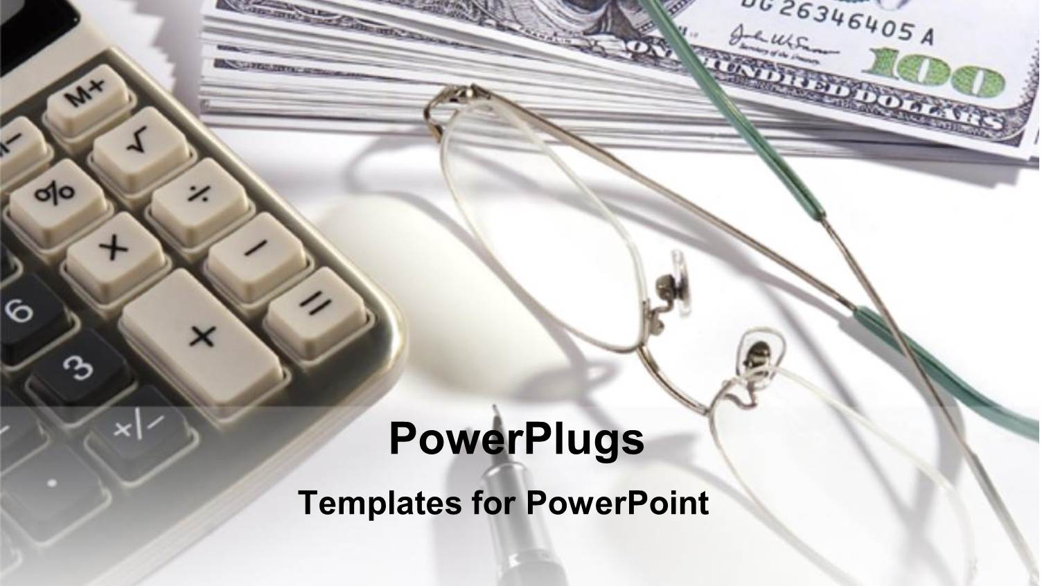 a Pair of Glasses, a Calculator, and some Dollar Bills