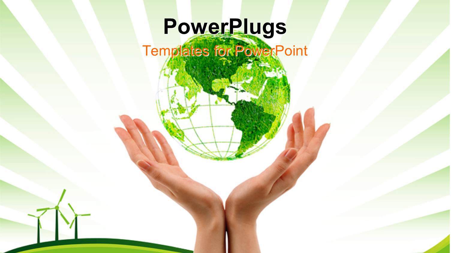 a Pair of Hands with a Green Globe and Greenish Background