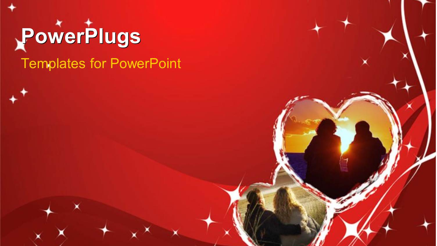 a Pair of Hearts with Reddish Background and Place for Text