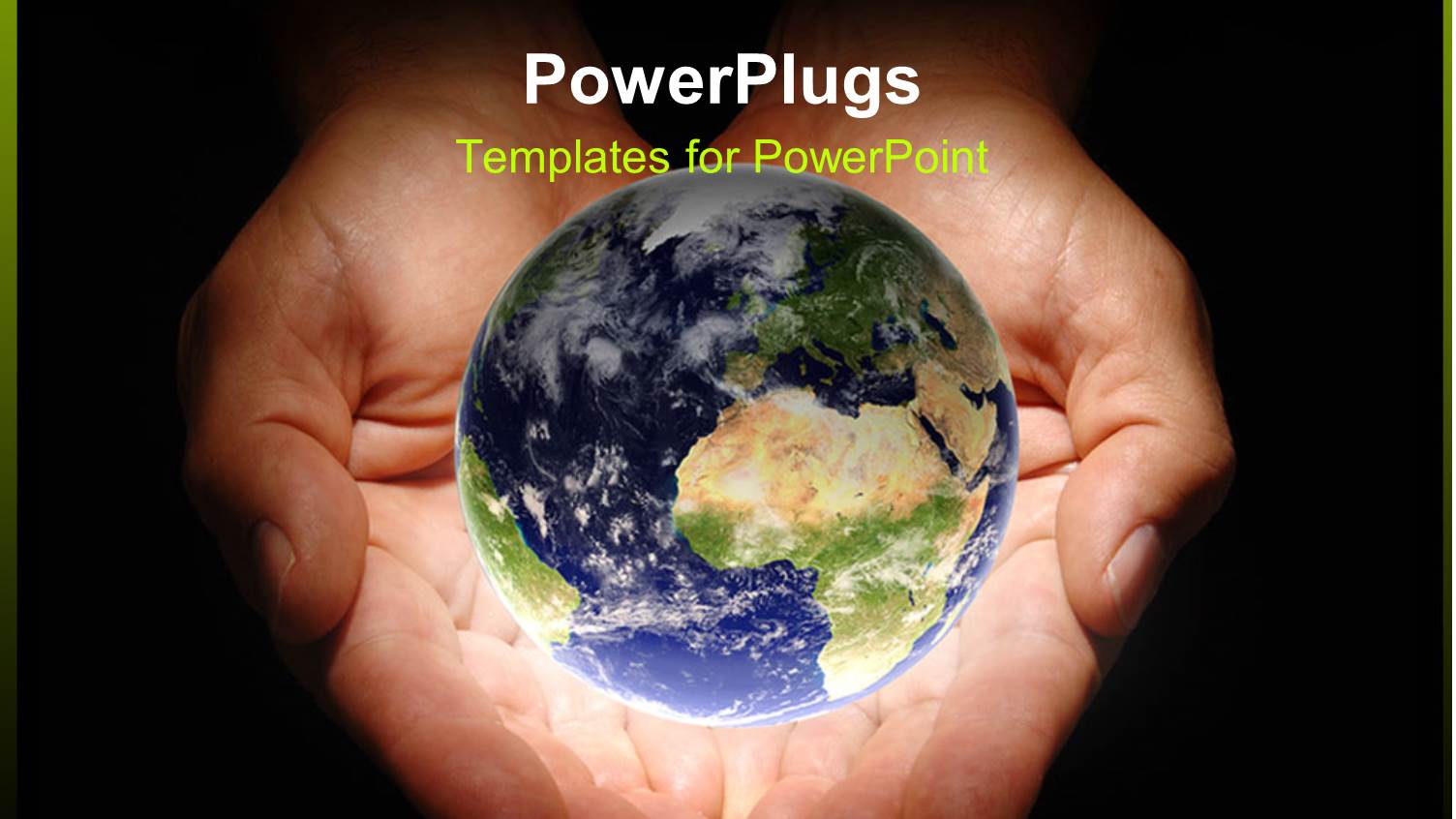 Pair of Human Hands Holding an Earth Globe with Black Background