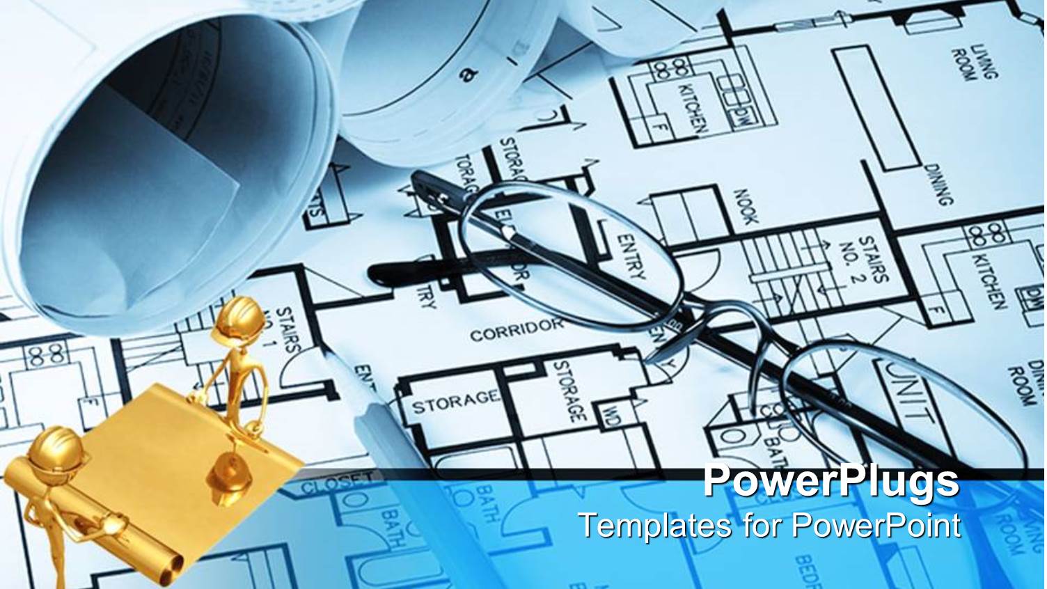 Pair of Reading Glasses on a Building House Plan