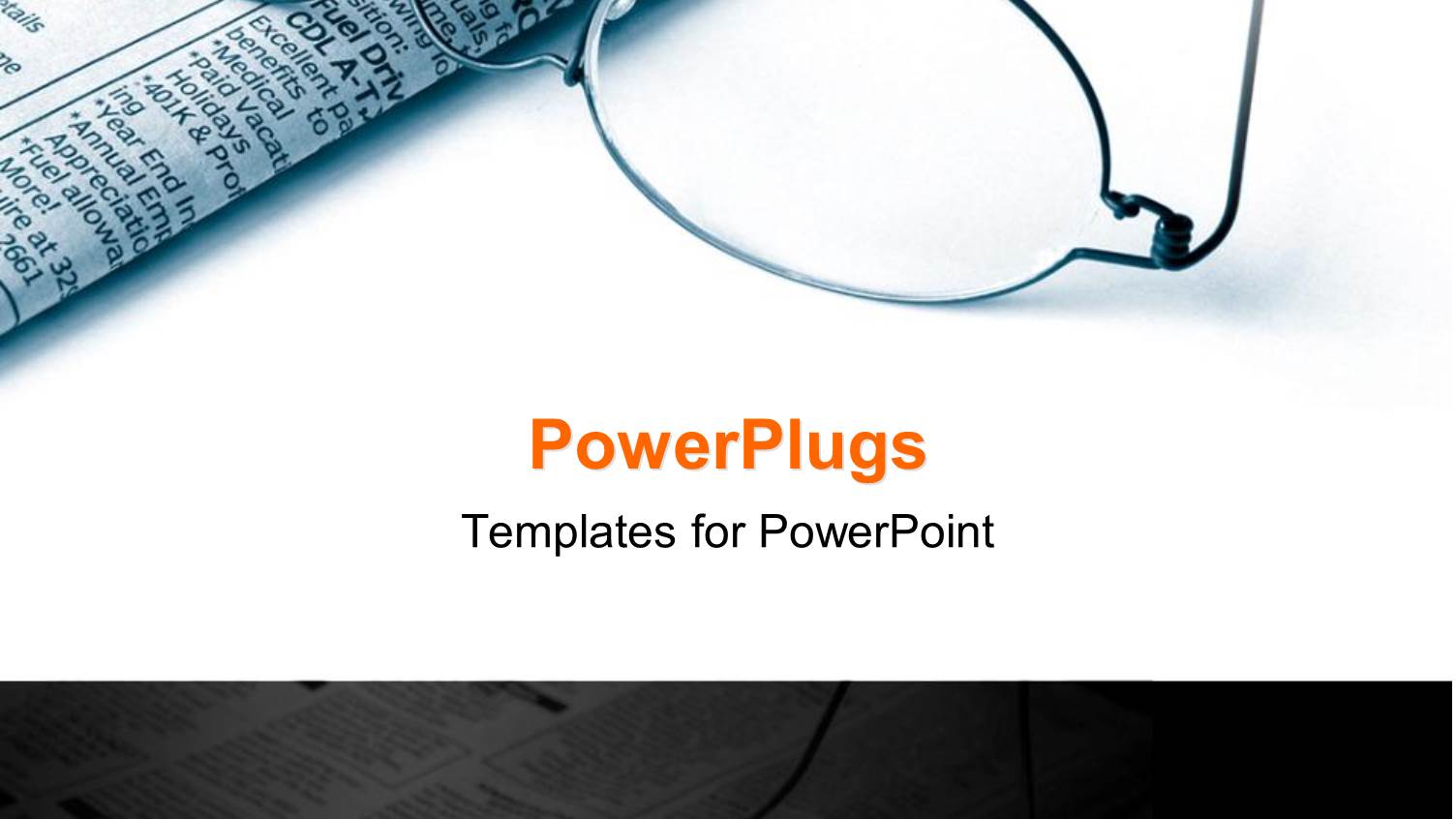 Pair of Reading Glasses and a Newspaper on a White Background