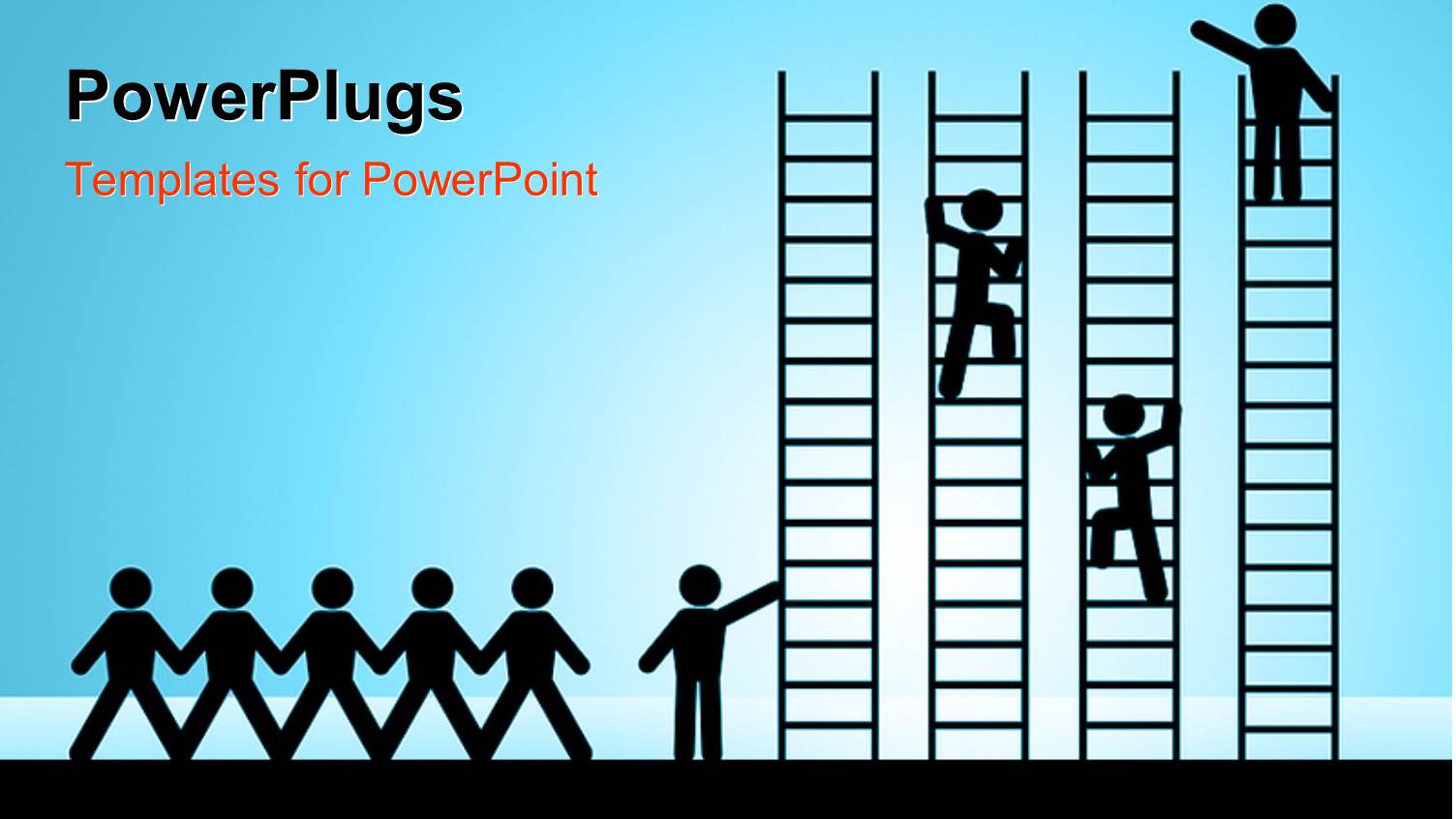 Paper Chain Figures Business Man Climbing Ladder of Success and Getting Job Promotion