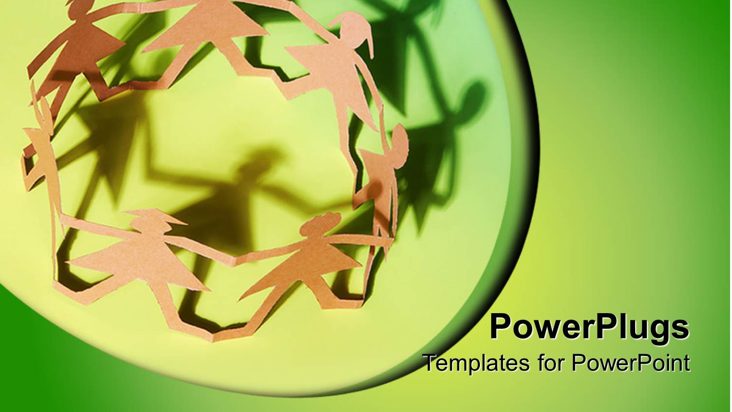 Paper Cut Dolls in Circle Holding Hands in Green Background