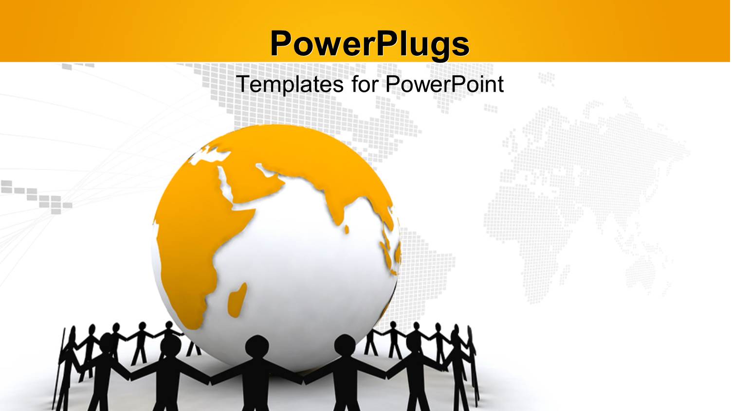 Paper People in Black Standing Around 3D Globe with World Map