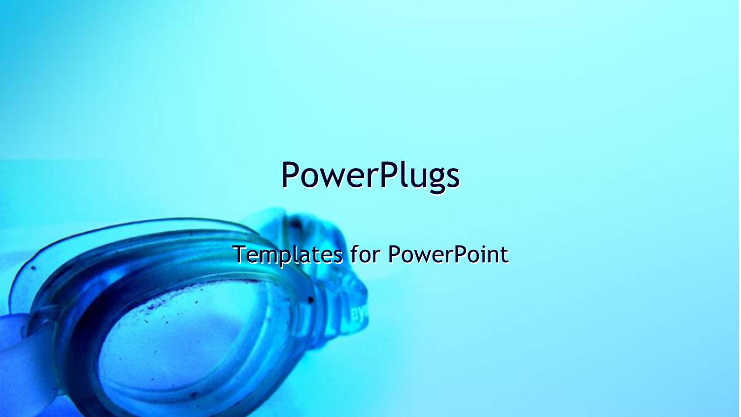 Part View of Swimming Goggles on a Blue Background