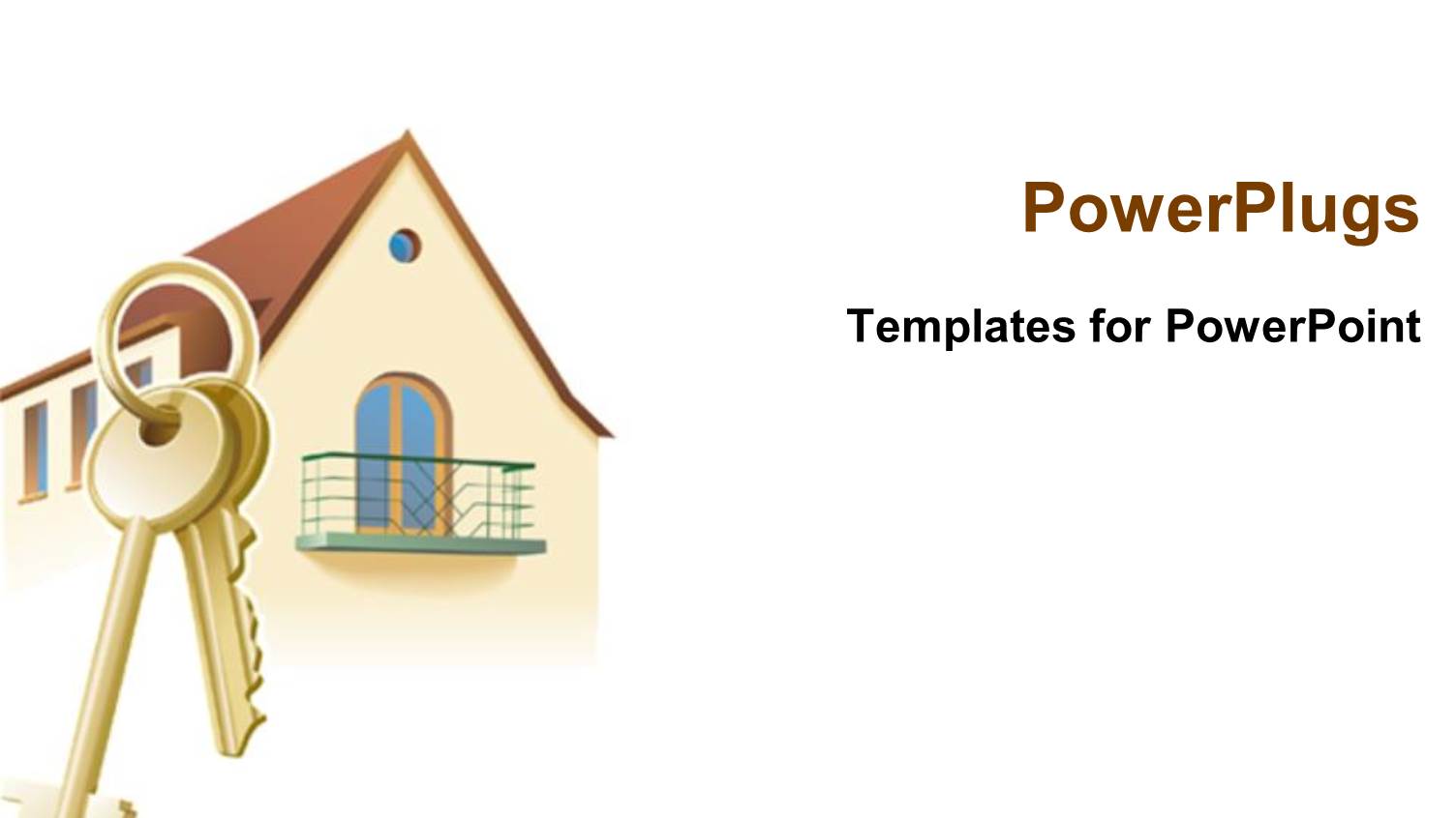 Partial Depiction of Designed House and Two Keys Attached to a Key Ring on White Background