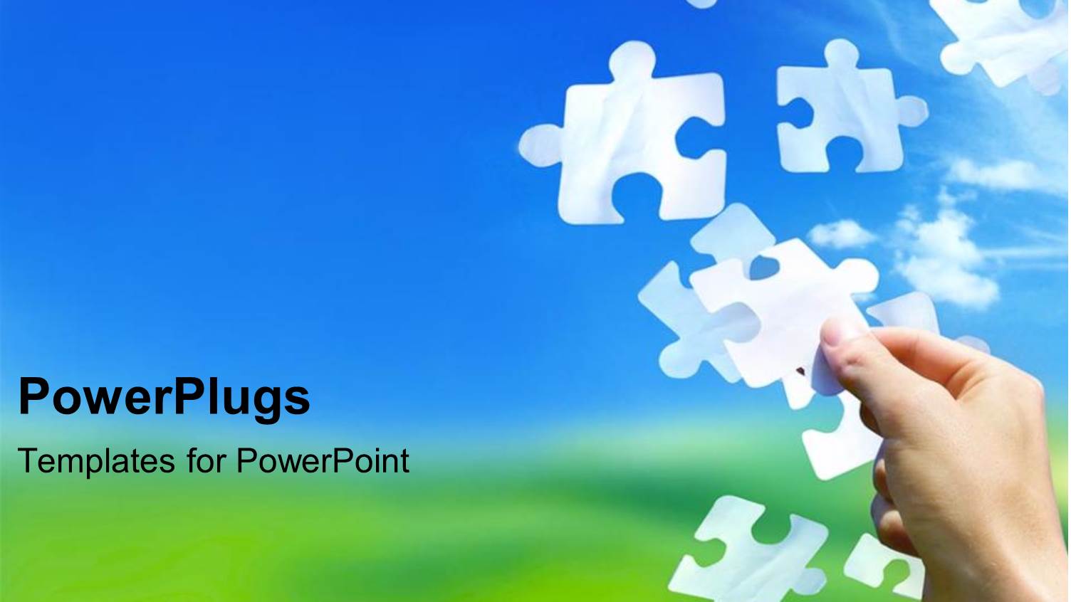 Parts of the Puzzle Metaphor Blue Background