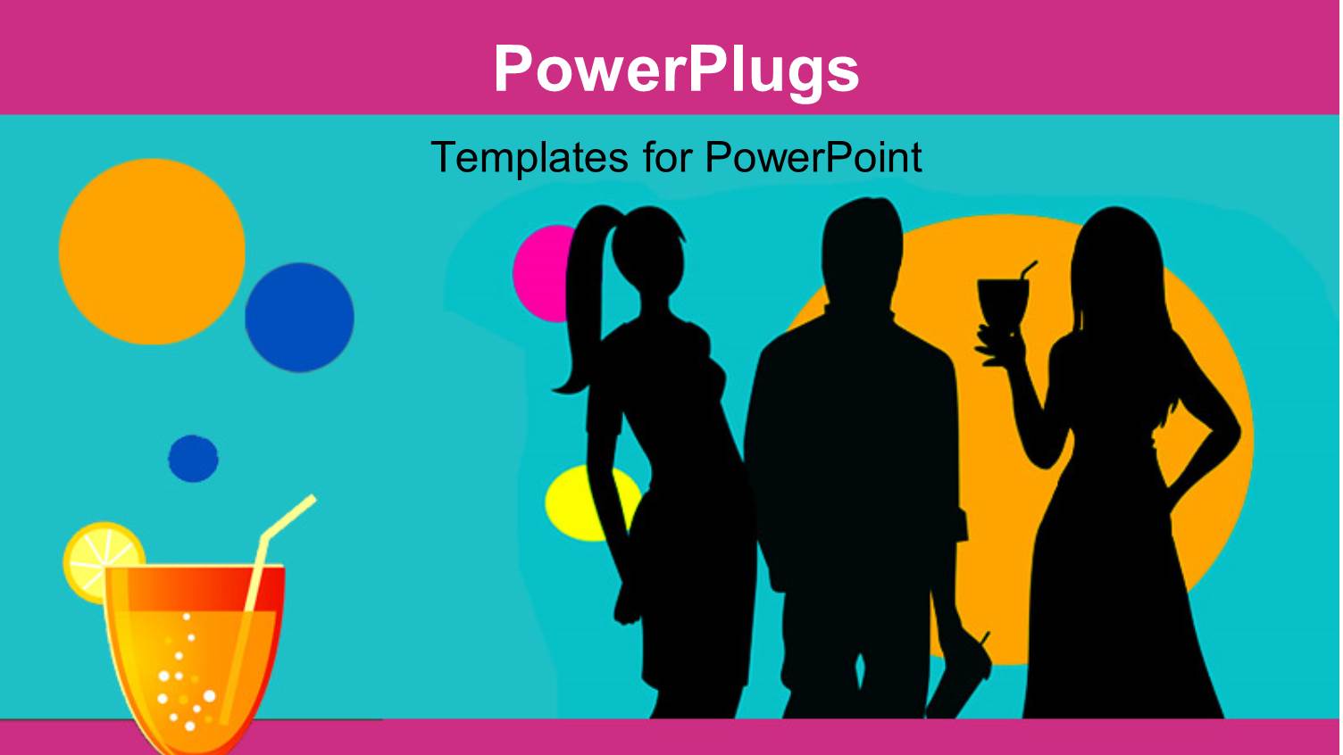 Party Theme , Having Drinks and Music , with Colorful Bubbles