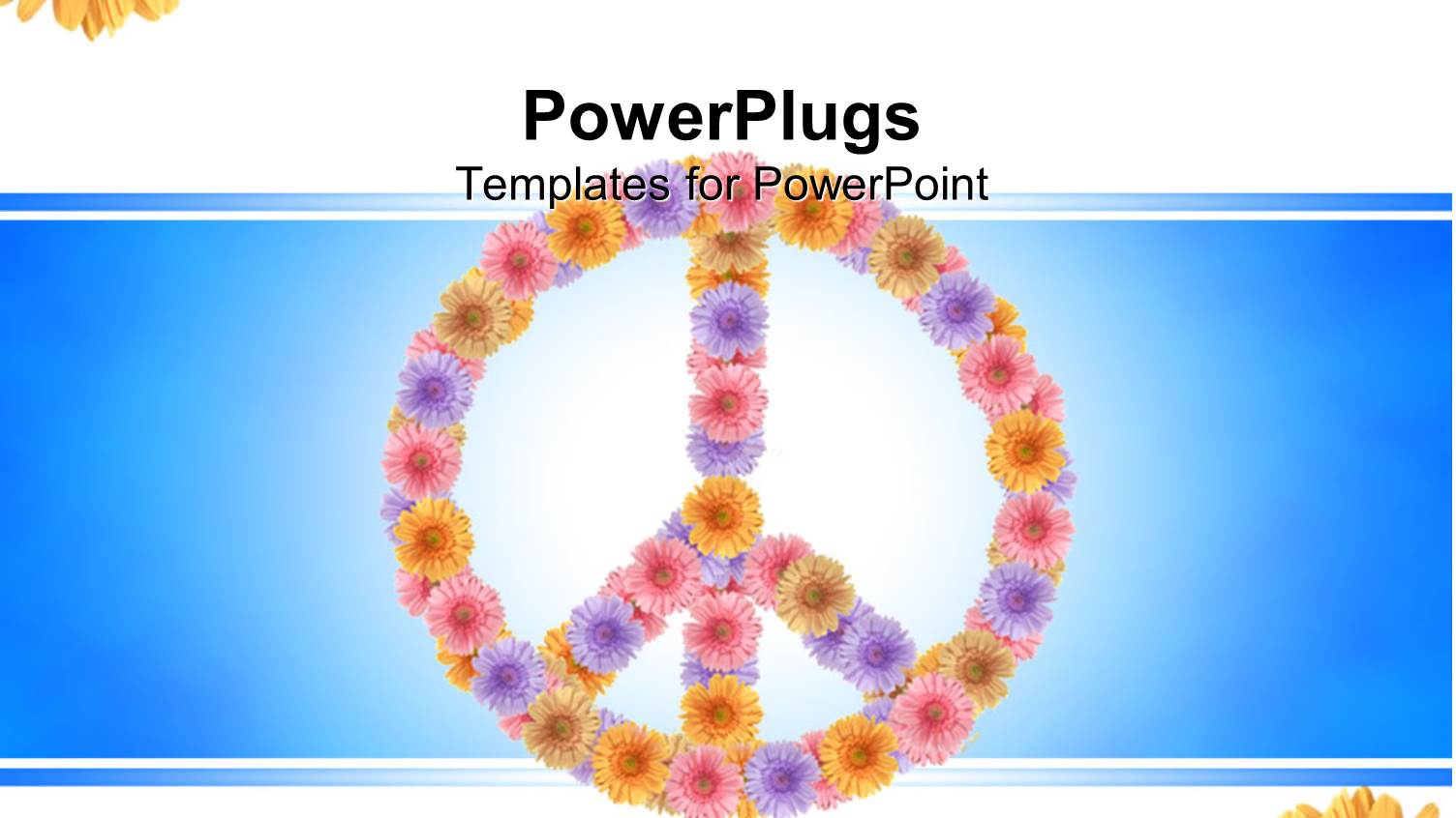 a Peace Sign with a Number of Flowers in the Background