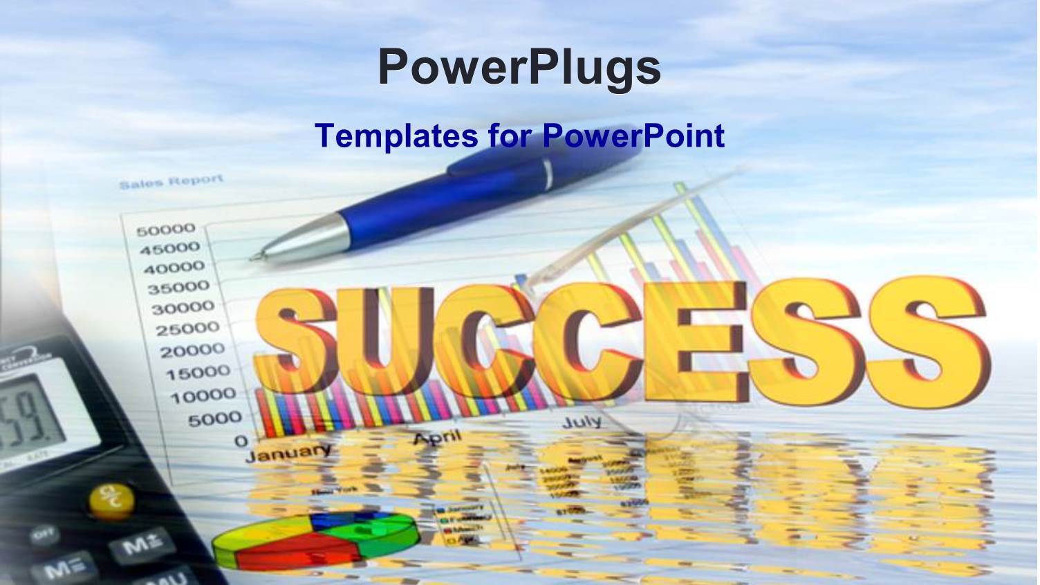 a Pen with a Pie Chart and Clouds in the Background