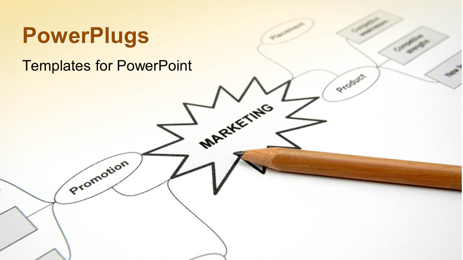 Pencil with a Printout of Marketing Strategy and White Color