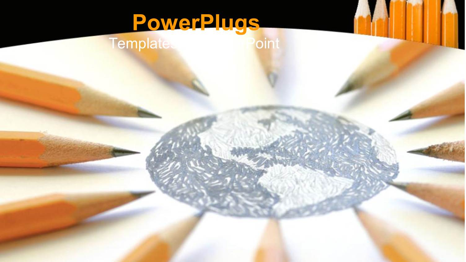 Pencil Sketch of Earth Globe on White Surface with Pencils Arranged