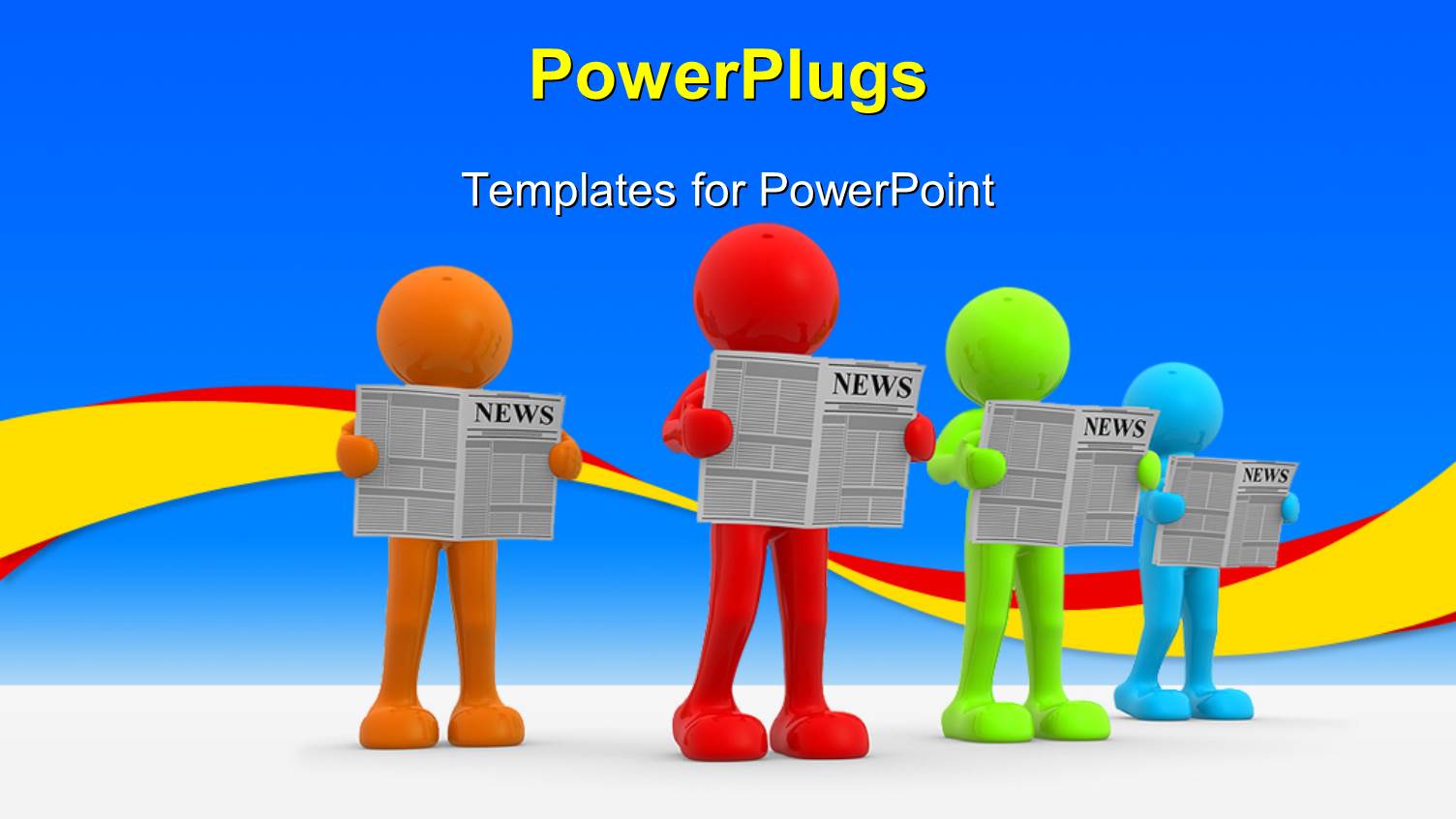 Four Multi Colored 3D Human Characters Reading Papers